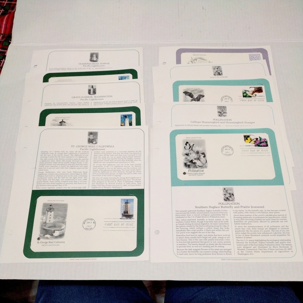 2007 Postal Commemorative Society First Day Issue Pollination Lighthouse Wedding